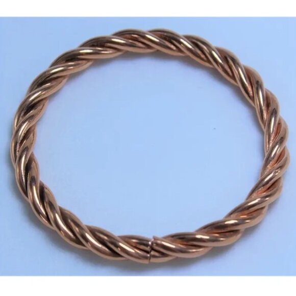 Elegant Purple Unisex Copper Twisted Cuff Bracelet Adjustable to Fit Most Wrist - Picture 2 of 2